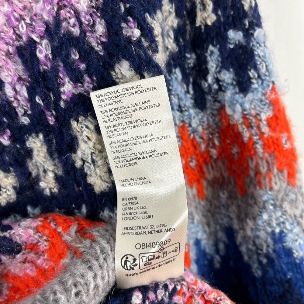 Free People Home For The Holidays Wool Blend Sweater Size Large NWT Gray Combo - Picture 9 of 11